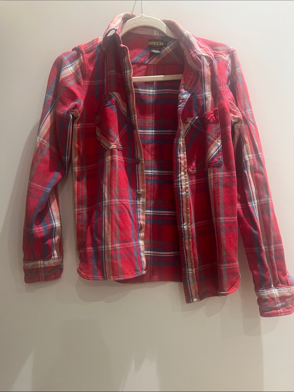 Rugby Ralph Lauren Red Plaid Flannel Shirt size 0
